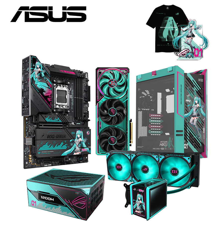 華碩ROG x 初音組 X870E RTX5080 1200W 360水冷 主題機殼 Coolpc