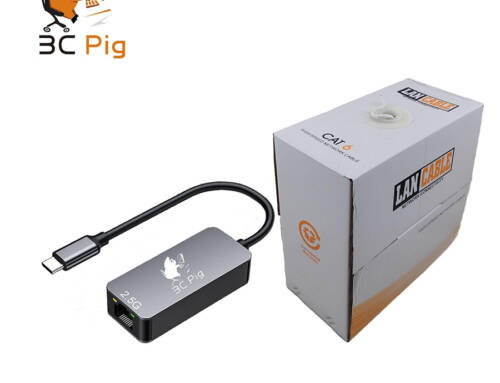 3C Pig USB-C to RJ45 轉接器/網路線(箱)